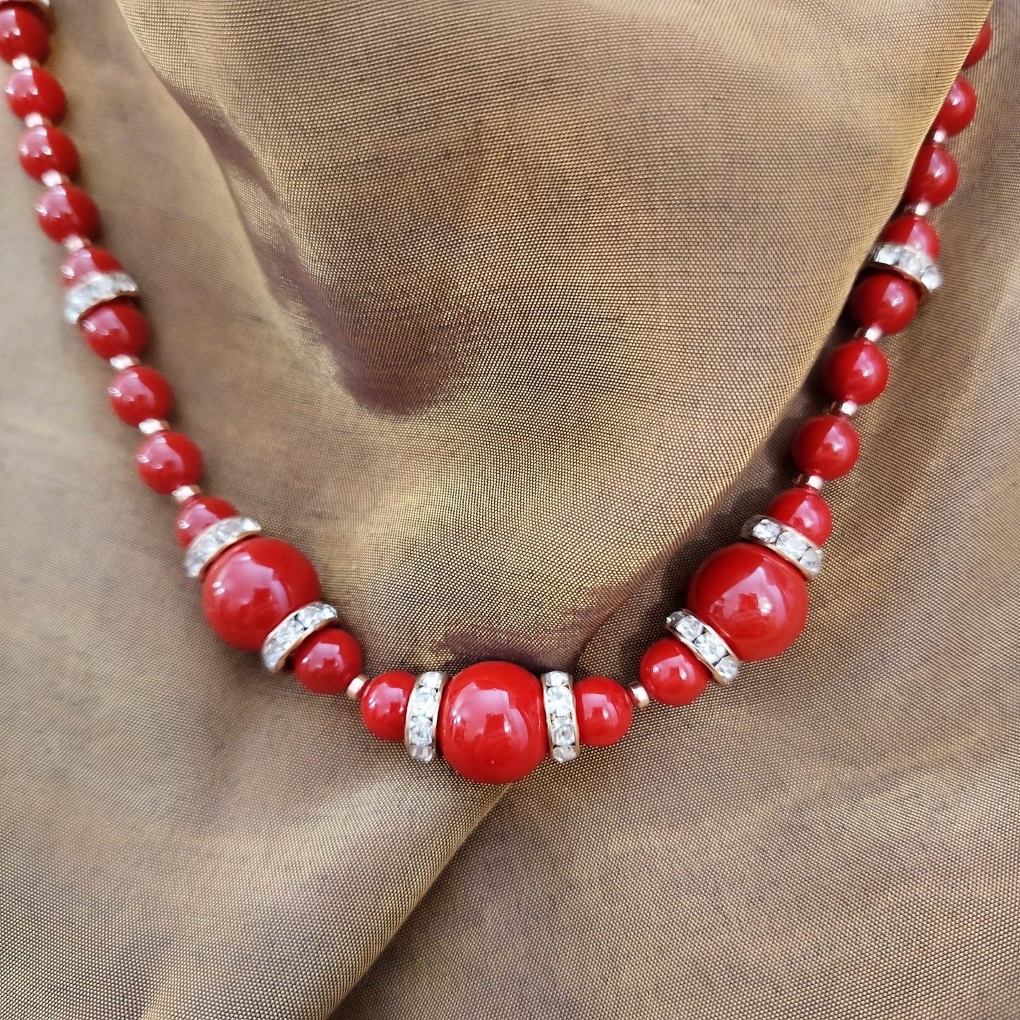 59cm necklace in Majorca pearls, hematite and zircons