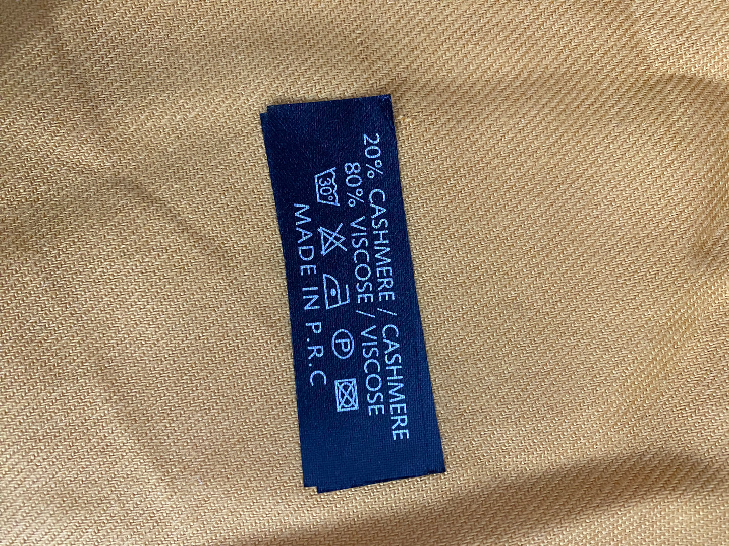 Mustard scarf with decorations