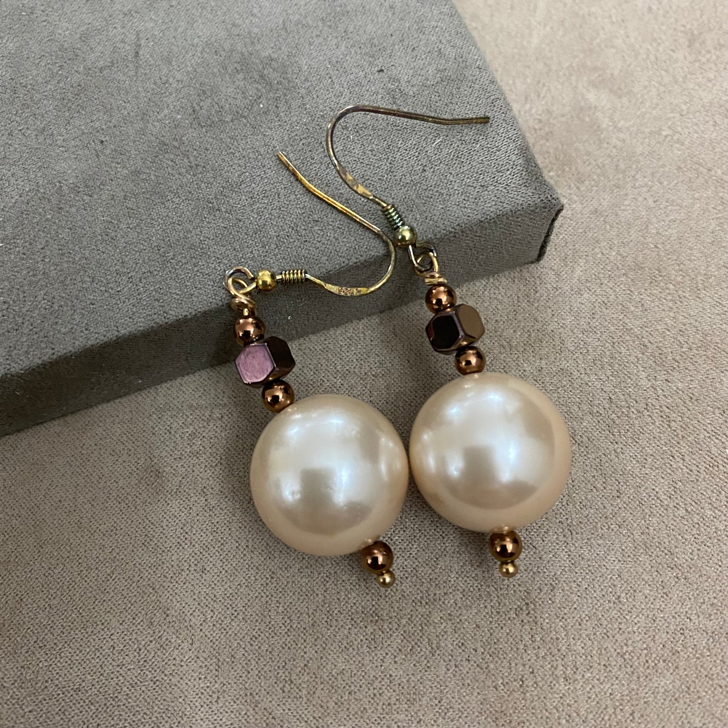 🆕 gold plated silver and pearl earrings