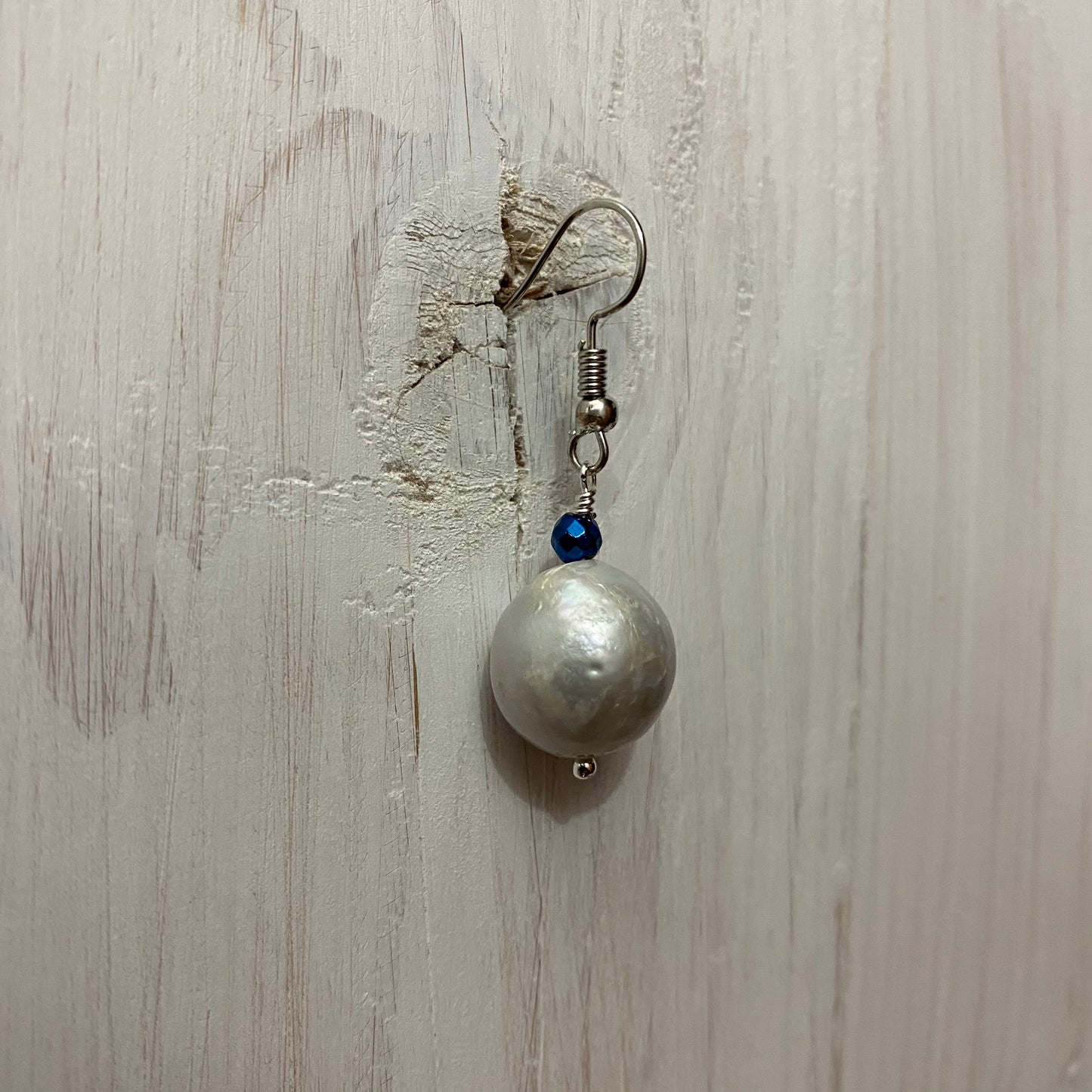 ๐ Steel, pearl and hematite earrings 22