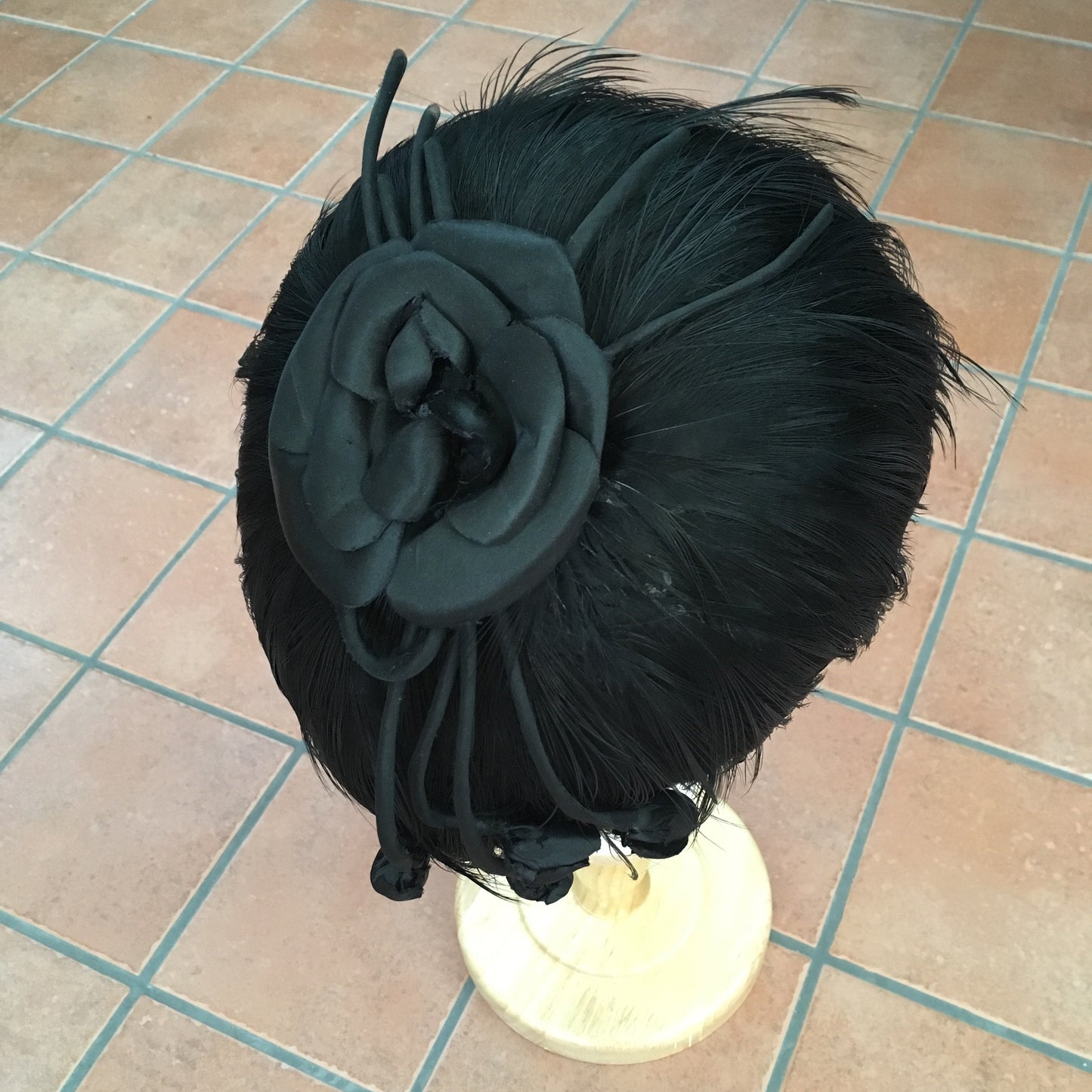 black vintage wig style headpiece