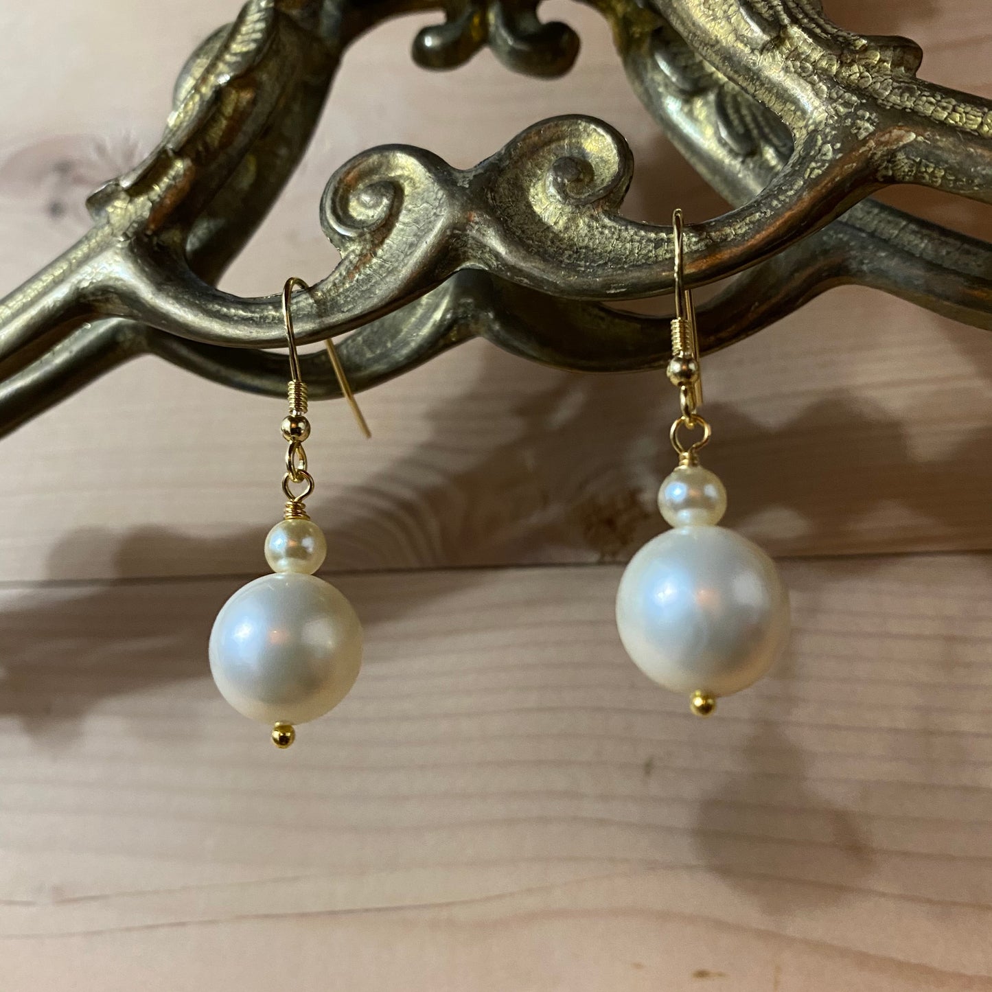 🆕 gold plated silver and pearl earrings