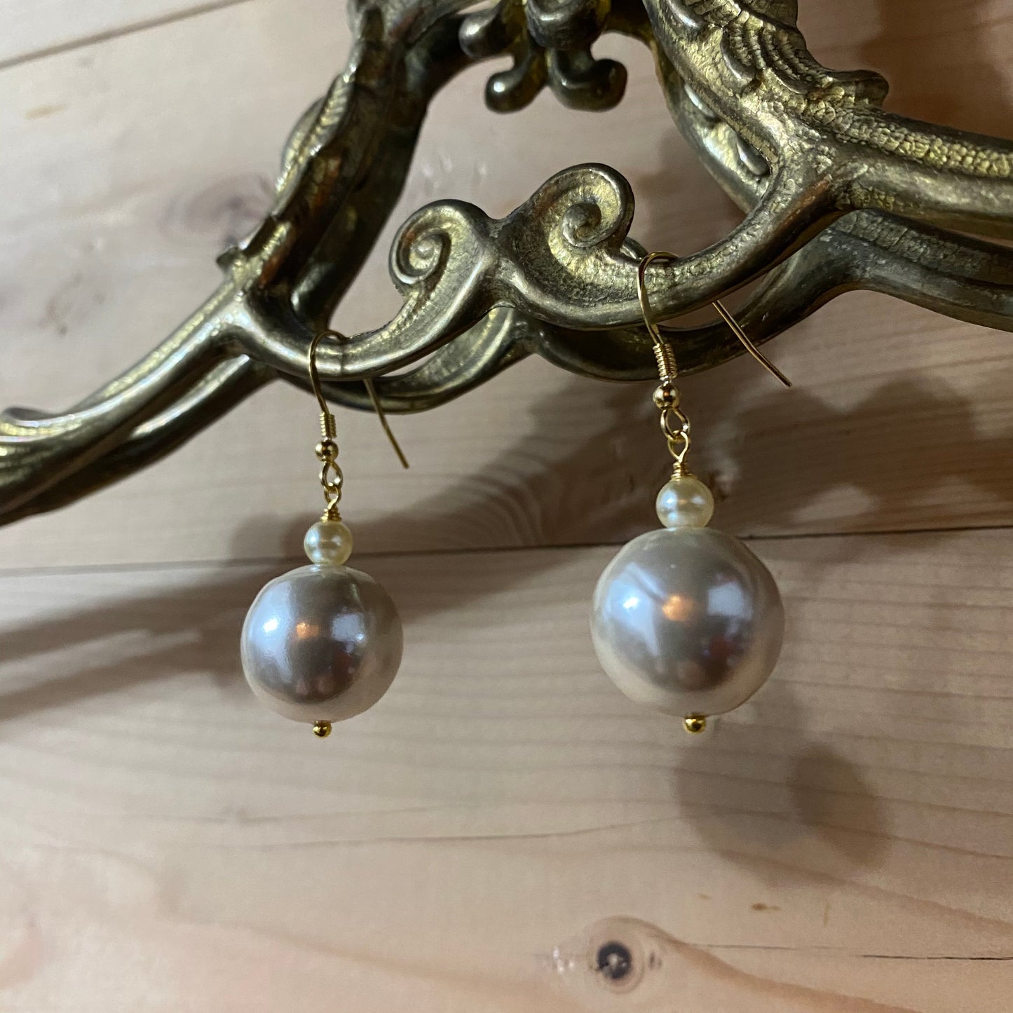 🆕 gold plated silver and pearl earrings