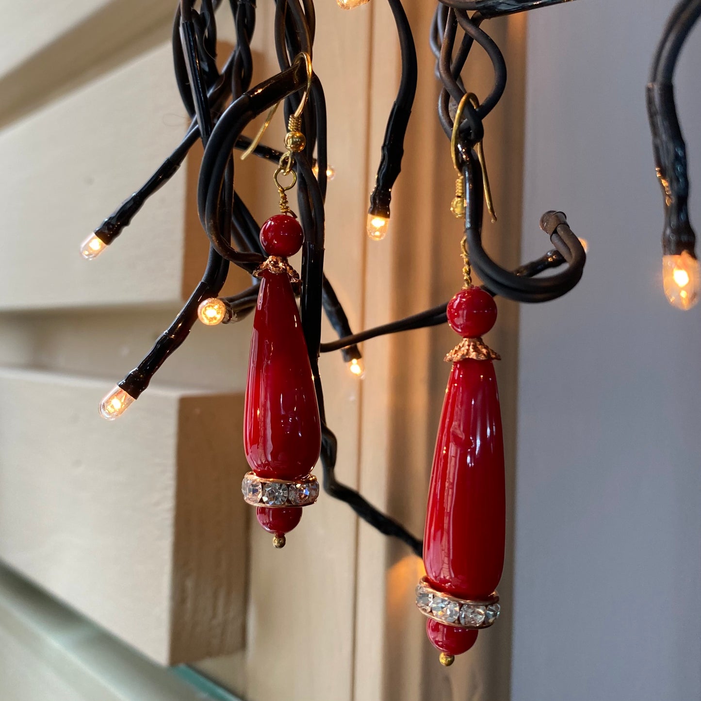 gold plated silver and pearl earrings