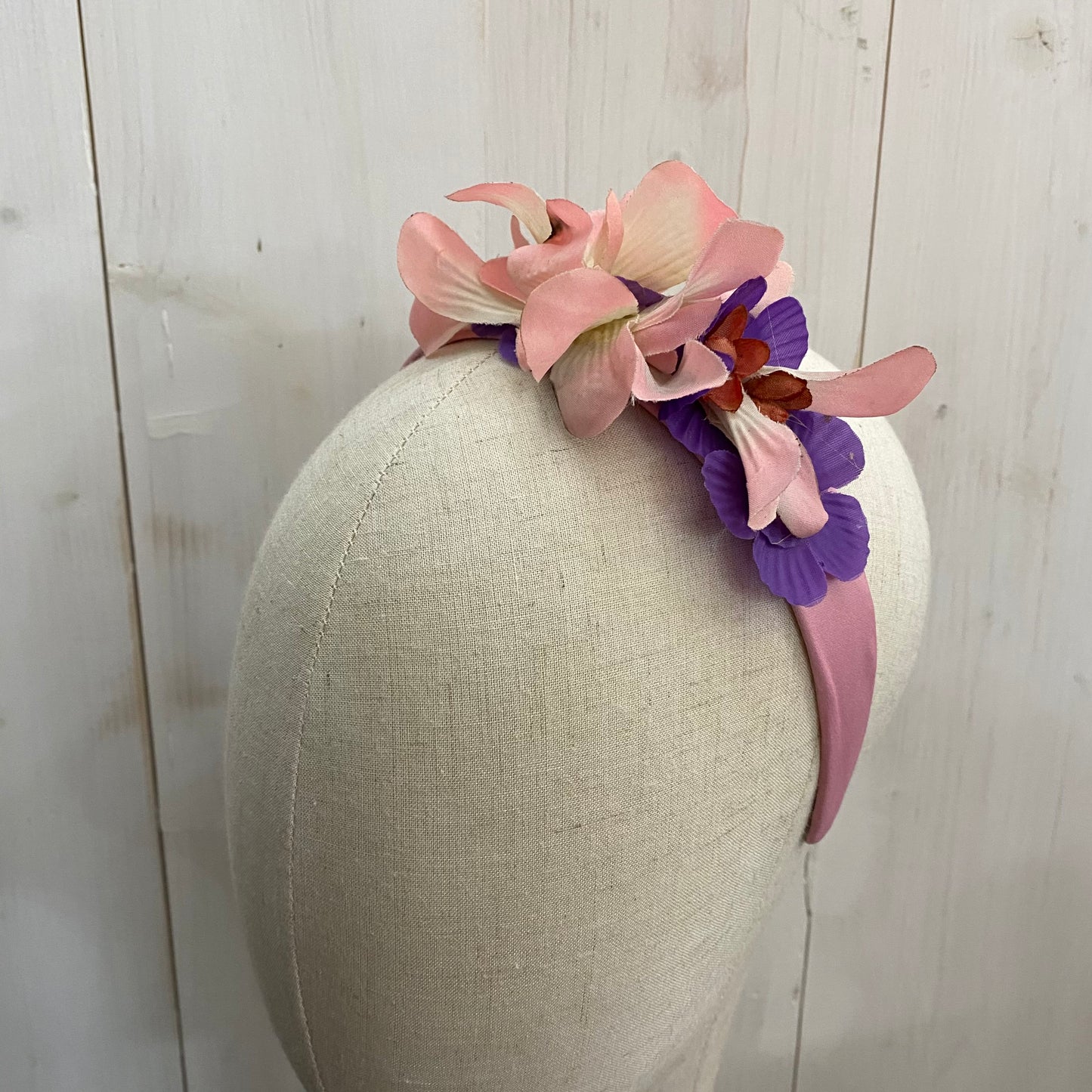 ๐ pink headband with flowers