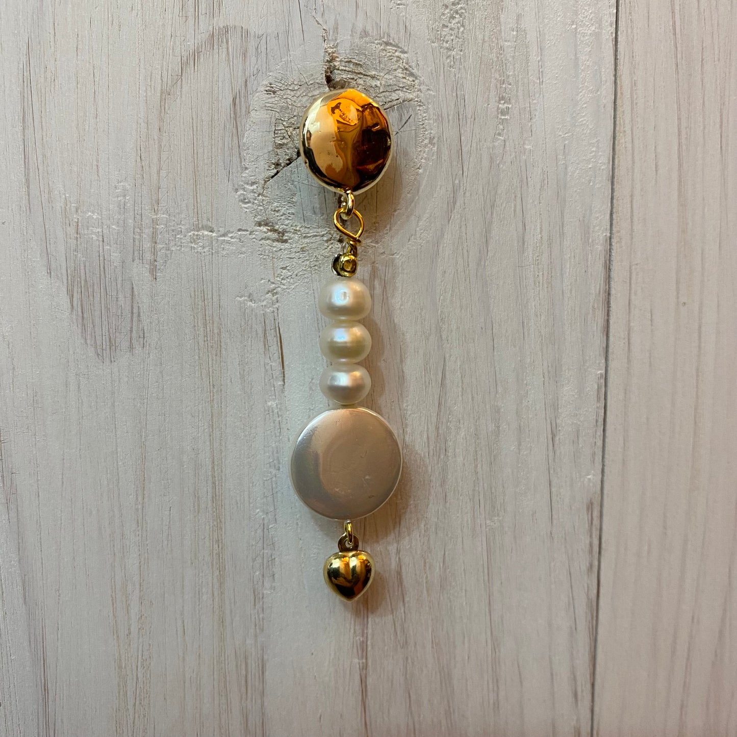 🆕 bronze, pearl and silver earrings