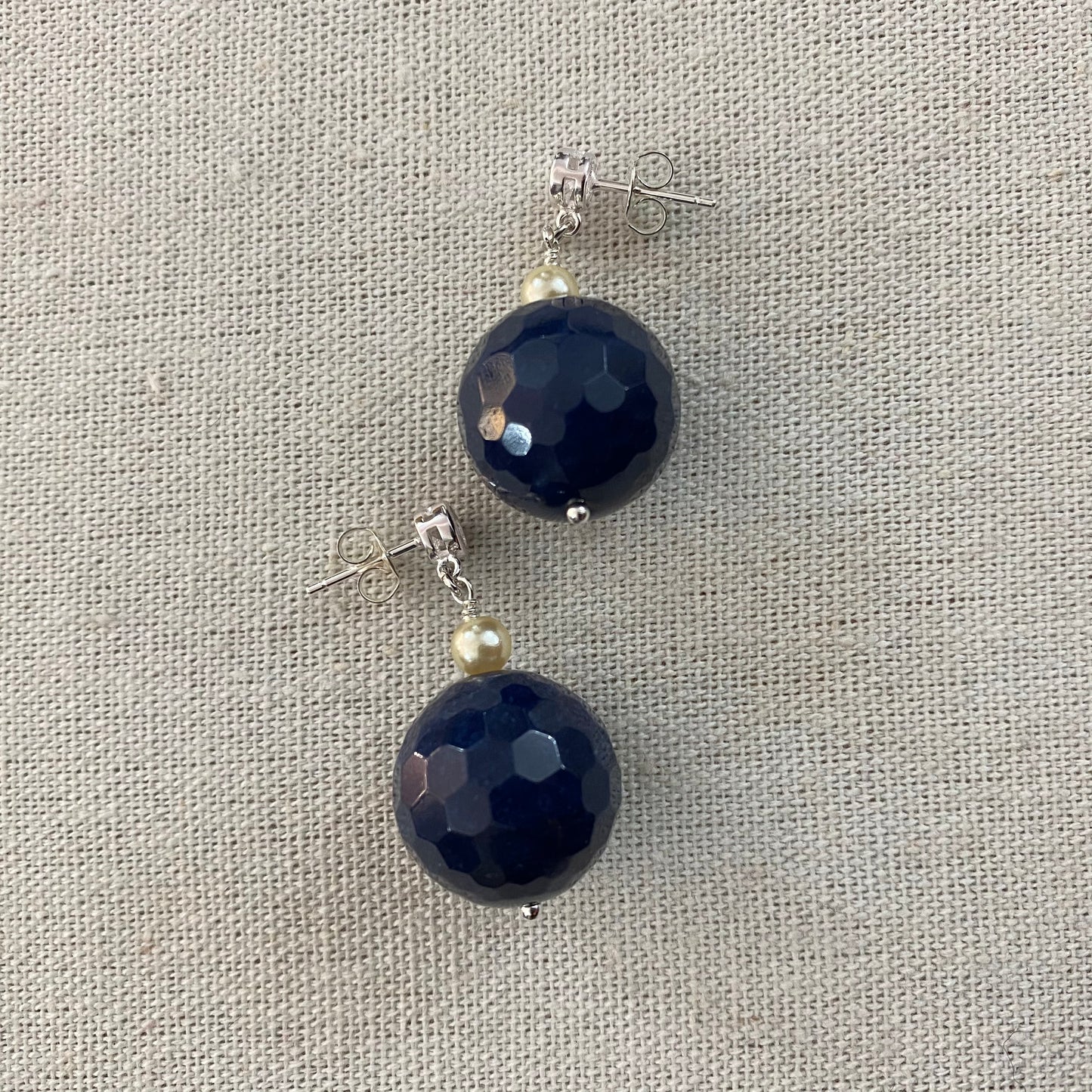 ๐ silver earrings with zirconia, agate and pearls 19