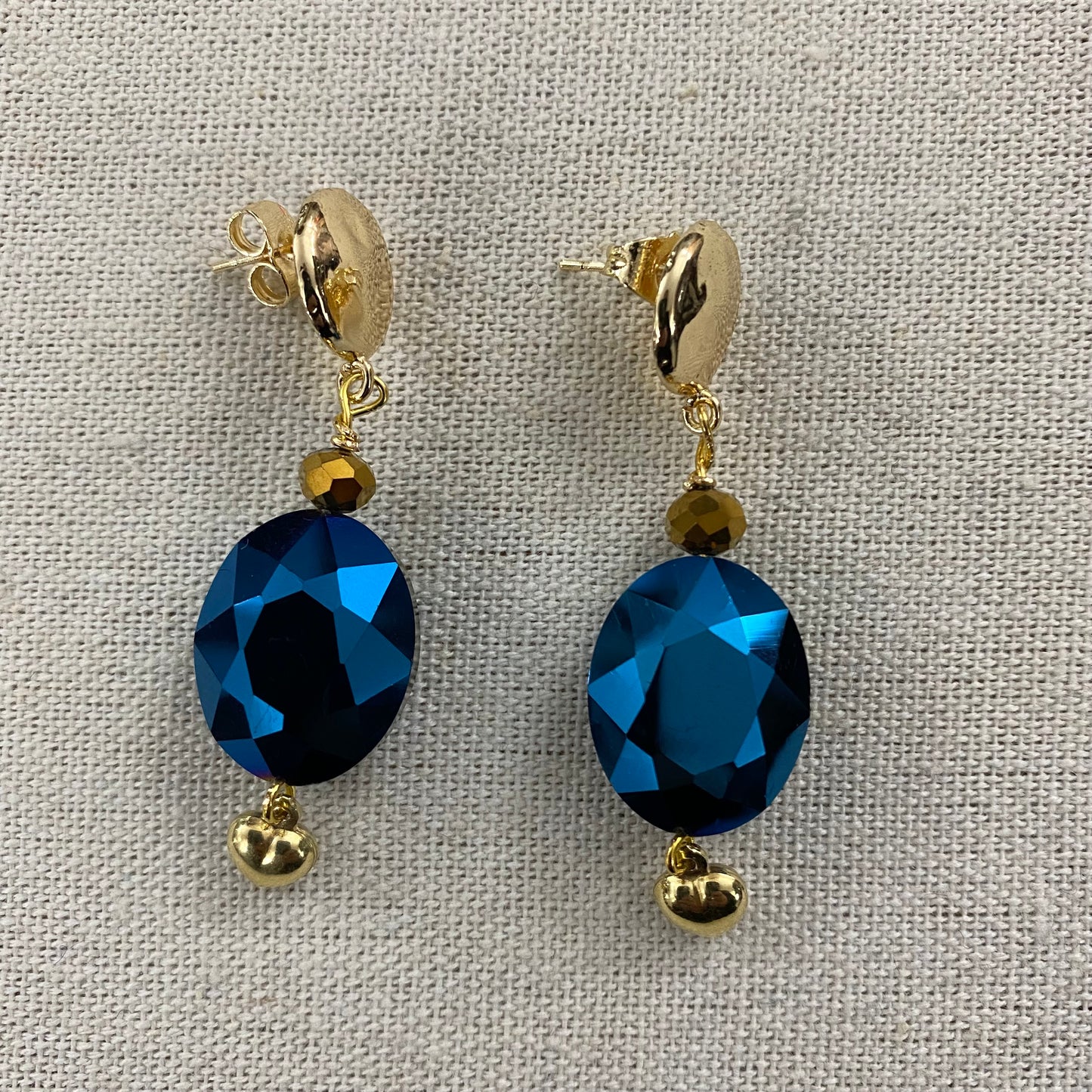 🆕 bronze, agate, crystal and silver earrings