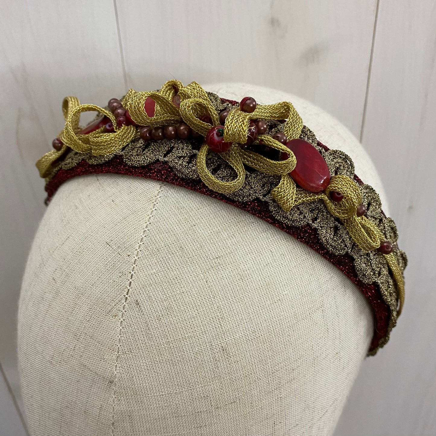 red and gold headband