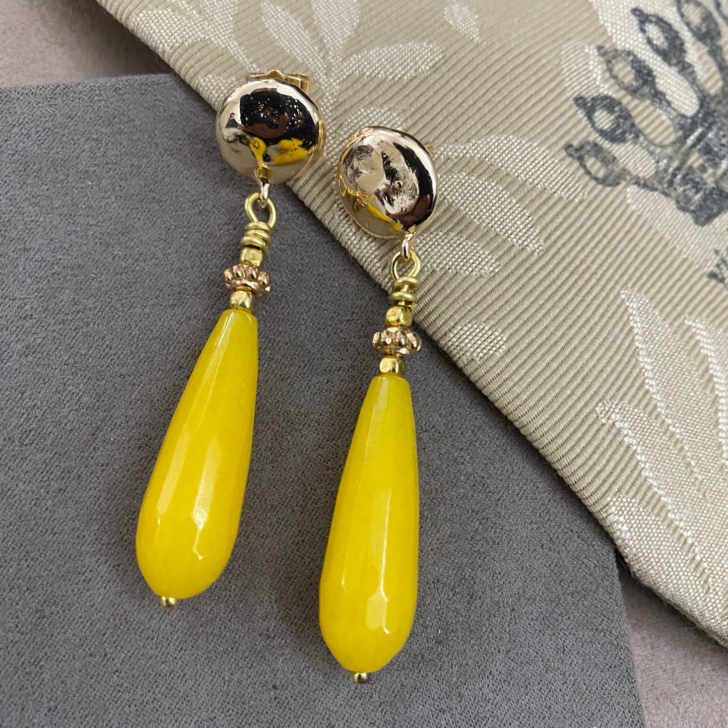 🆕 bronze and jade earrings