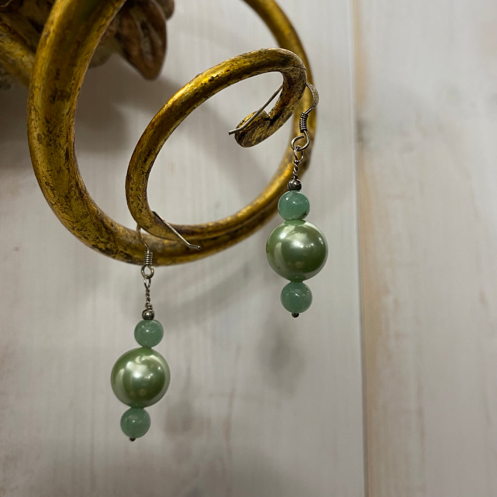 🆕 orecchini in argento, perle e avventurina