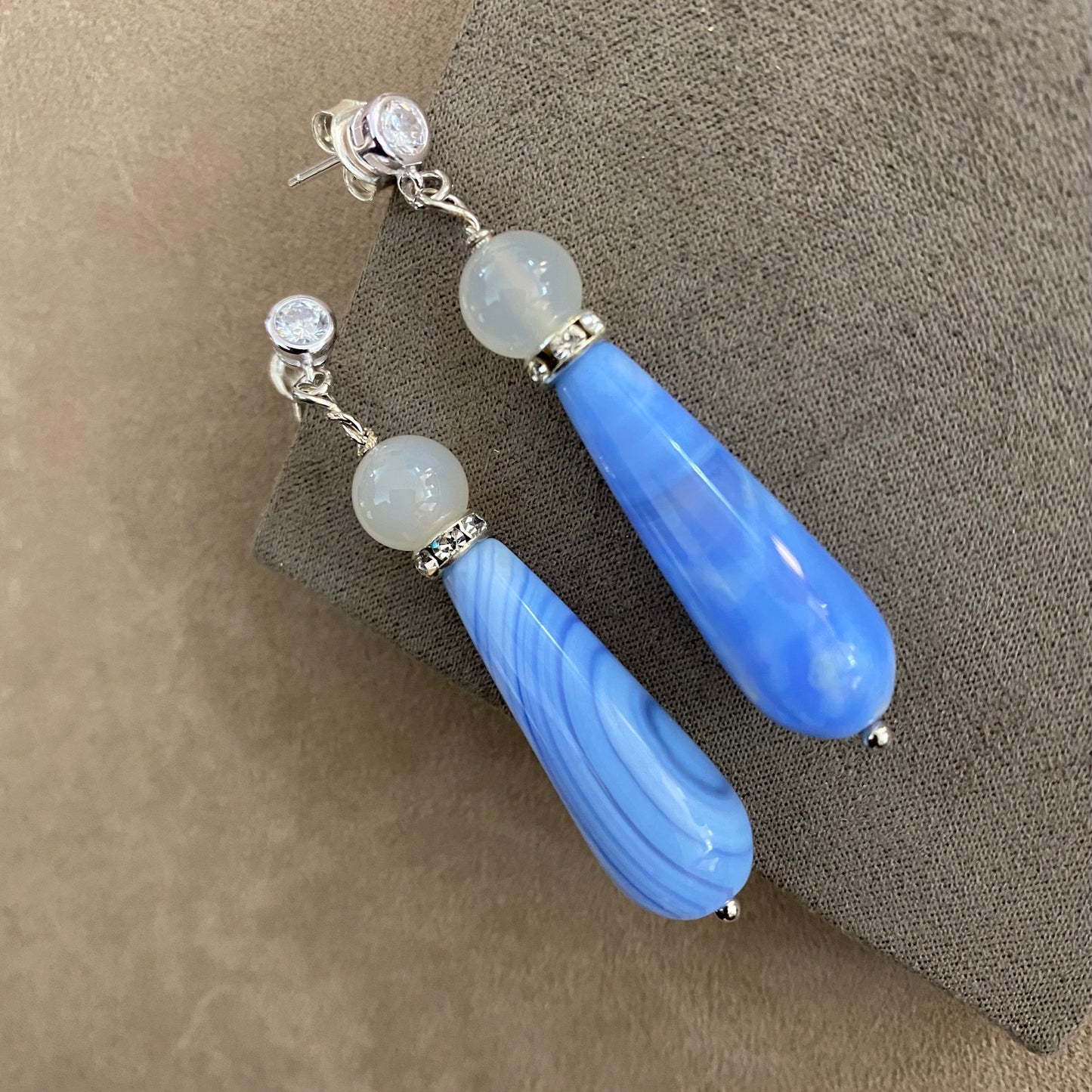 🆕 orecchini in argento con zircone, quarzo e agata