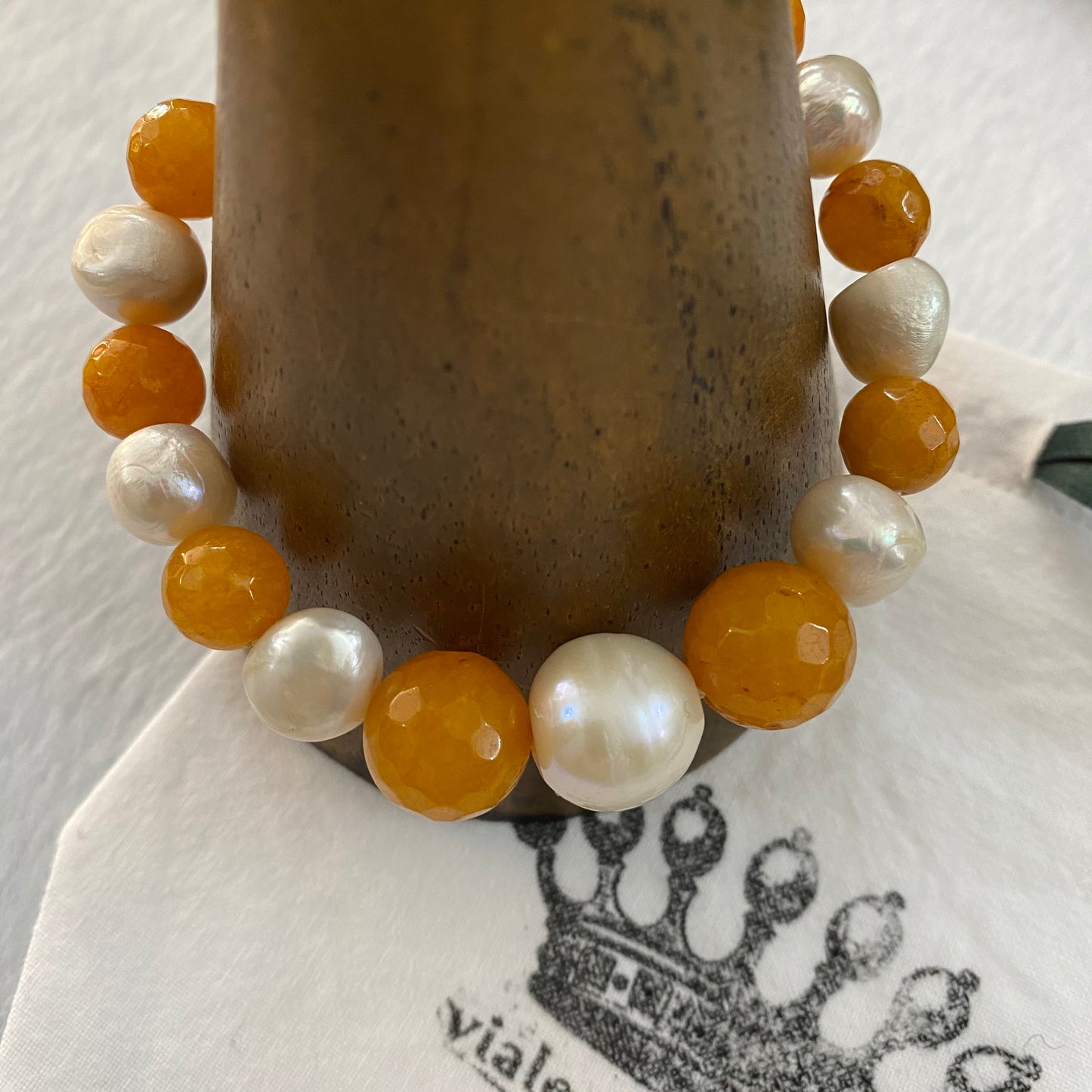 cm bracelet in silver, pearls and jasper