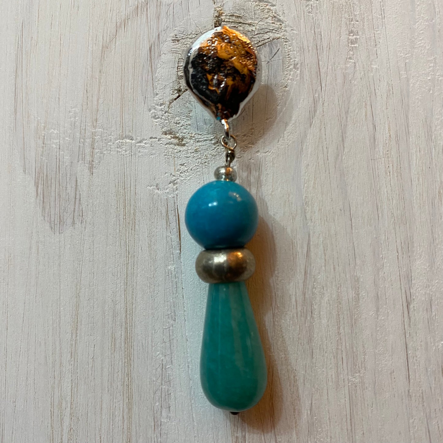 🆕 bronze, amazonite and aulite earrings