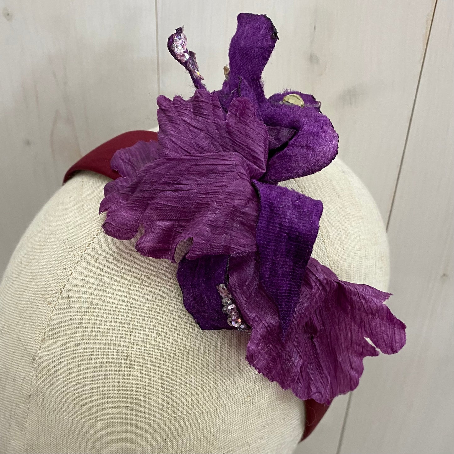 purple headband with flower