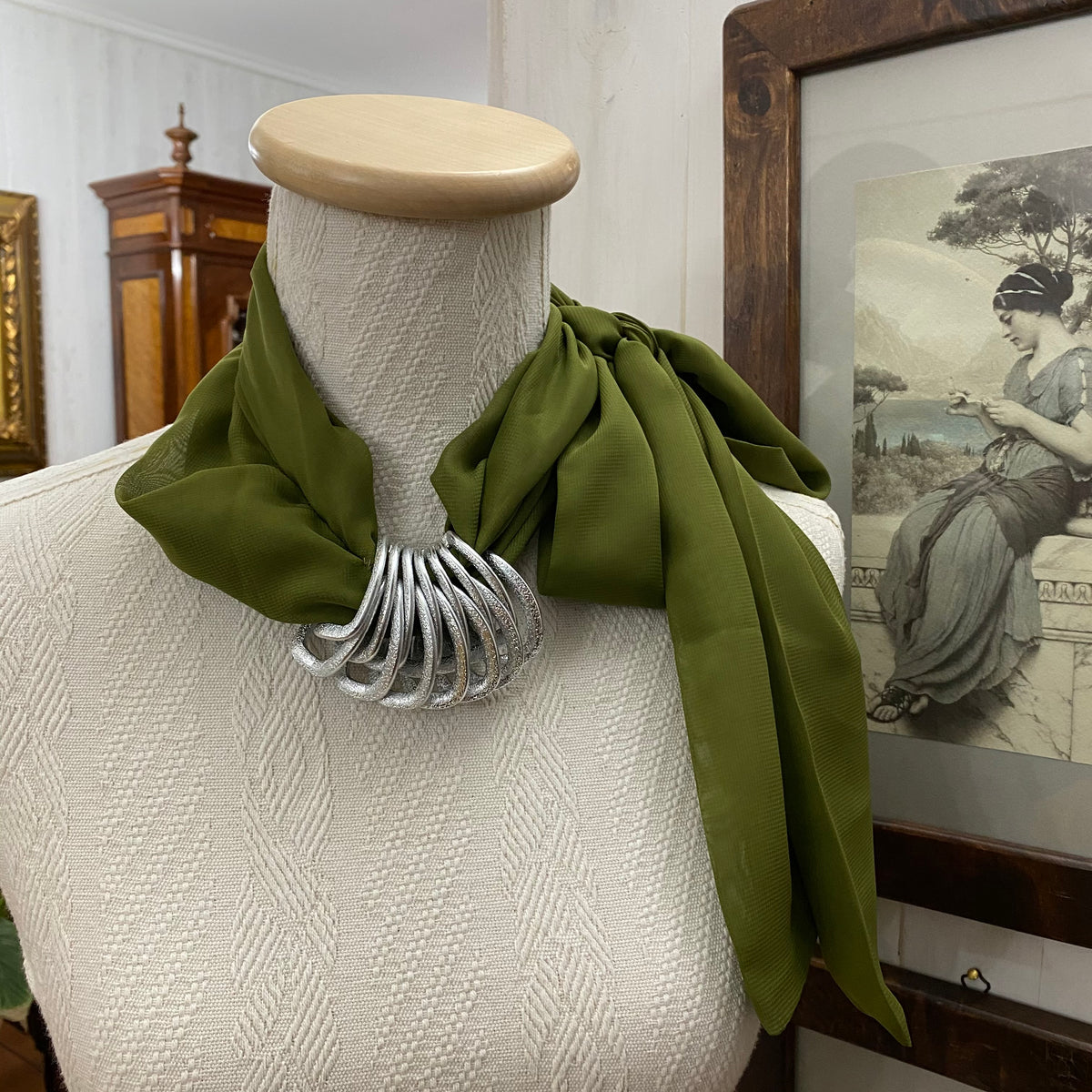 🍂 foulard in pura seta con centrale in perle – Viale del re 33