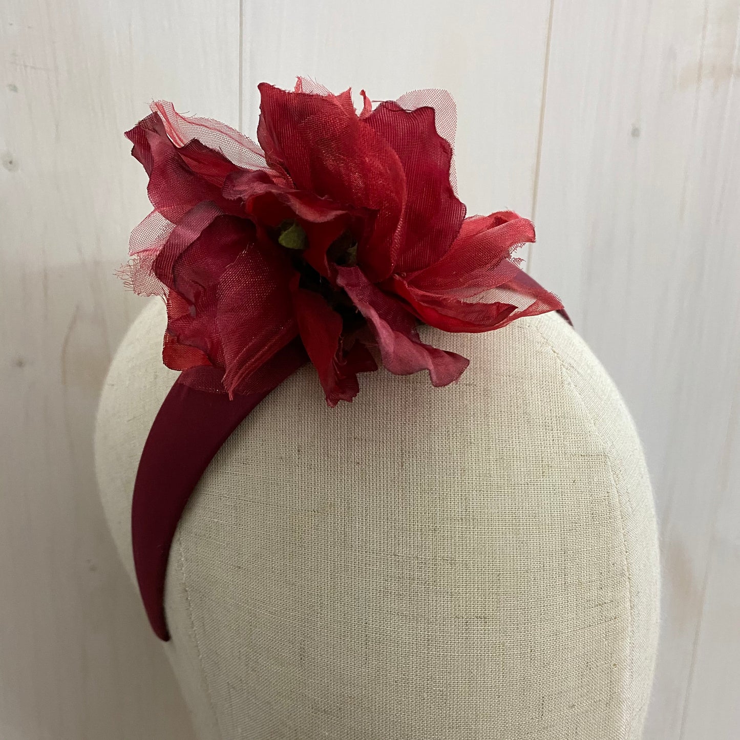 burgundy headband with flower 01