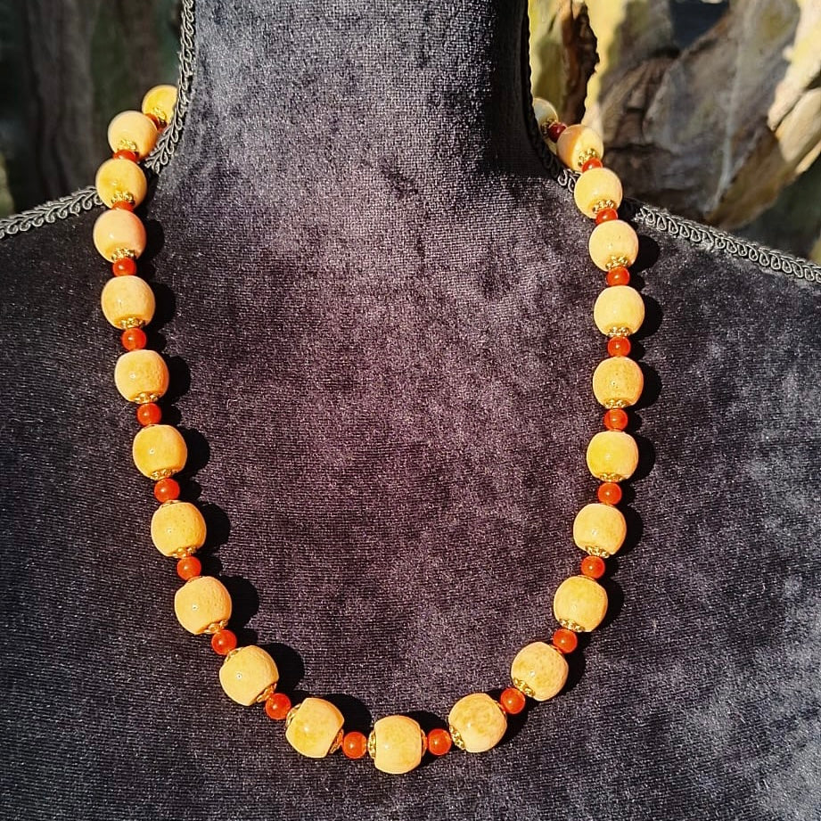 collana cm 61 in perle e corallo
