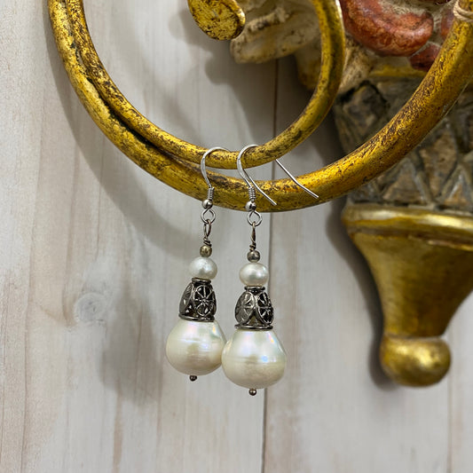 🆕 boucles d'oreilles en argent et perles