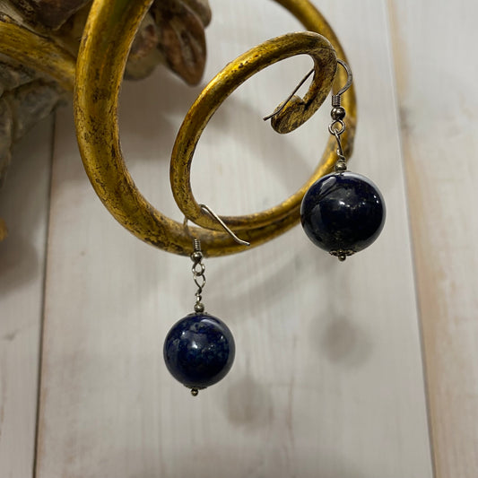 🆕 boucles d'oreilles en argent et lapis-lazuli
