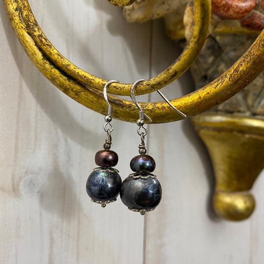 🆕 boucles d'oreilles en argent et perles