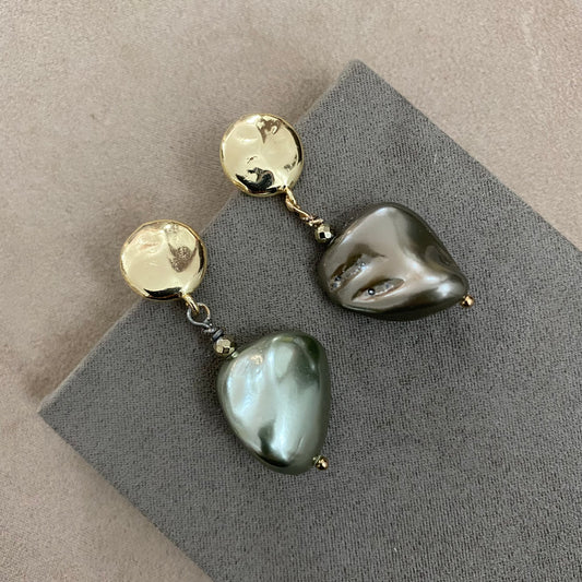 🆕 boucles d'oreilles en bronze et perles