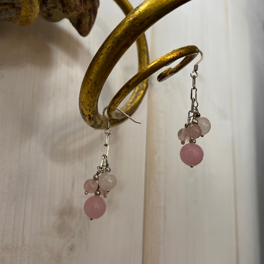 🆕 boucles d'oreilles en argent et quartz