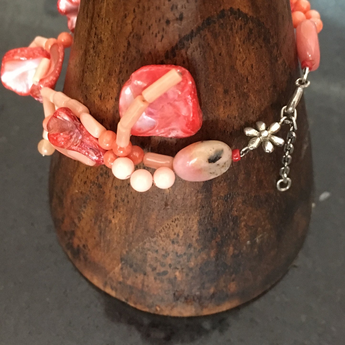 bracciale cm in argento e perle