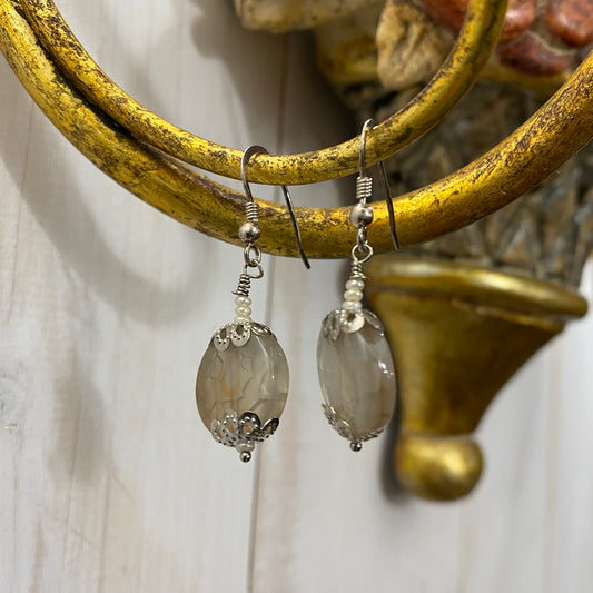 🆕 silver and quartz earrings