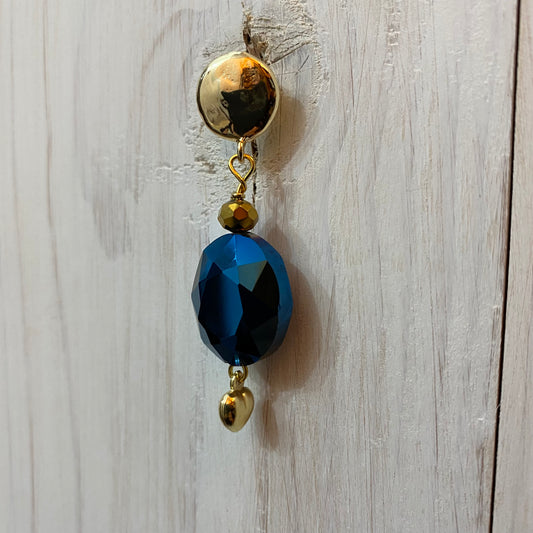 🆕 Boucles d'oreilles en bronze, agate, cristal et argent