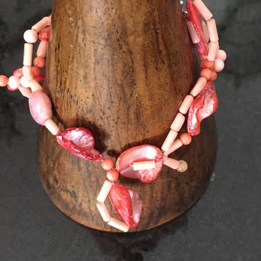 bracciale cm in argento e perle
