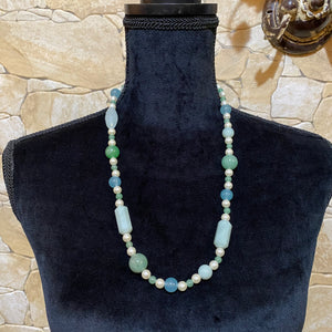 🆕 collana in amazonite, avventurina e perle 32