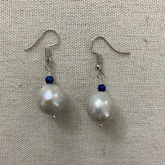 🆕 Steel, pearl and hematite earrings 22