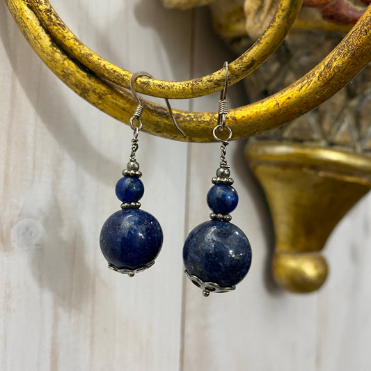 🆕 boucles d'oreilles en argent et lapis-lazuli