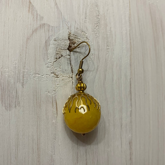 ⛱ boucles d'oreilles en bronze et jade