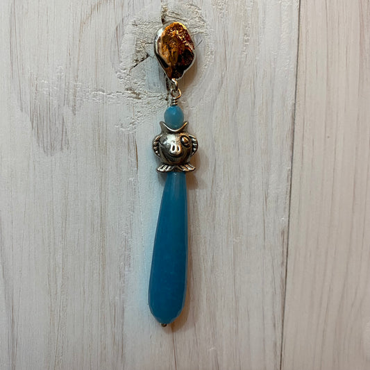 ⛱ boucles d'oreilles en bronze et angélite