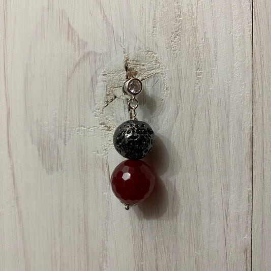 🆕 silver earrings with zirconia, jade and lava stone