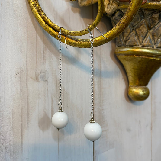 🆕 longues boucles d'oreilles en argent et agate